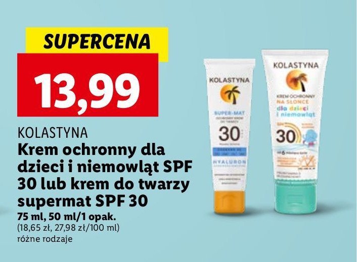Krem ochronny matujący na słońce super mat spf 30 Kolastyna k promocja