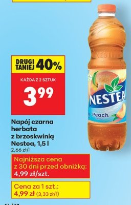 Napój czarna herbata z brzoskwinią Nestea 1,5l promocja w Biedronka