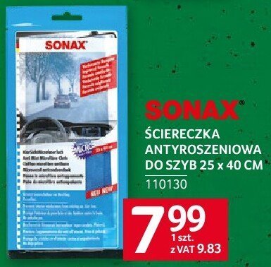 Ściereczka antyoszroniowa do szyb SONAX 25 x 40 CM promocja w Selgros