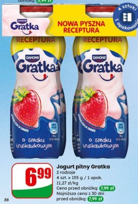 Jogurt pitny Gratka Danone promocja w Dino