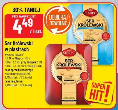 Ser Królewski w plastrach Sierpc promocja w POLOmarket