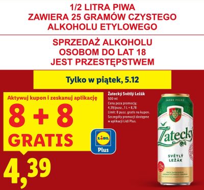 Piwo Żatecký Světlý Ležák promocja w Lidl