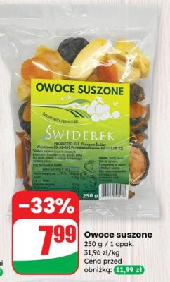 Owoce suszone promocja w Dino