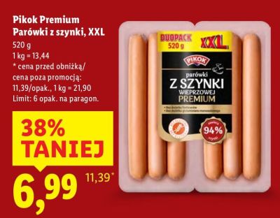 Parówki z szynki Pikok Premium, XXL promocja w Lidl