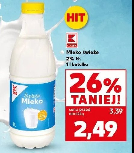 Mleko 2% K-classic promocja