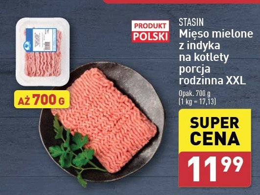 Mięso mielone z indyka na kotlety STASIN promocja w Aldi