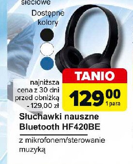 Słuchawki nauszne rb-hf420be-w Panasonic promocja w Carrefour