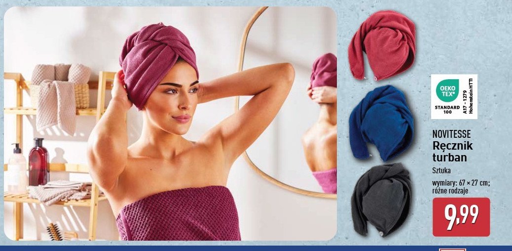 Ręcznik turban 67 x 27 cm Novitesse promocja