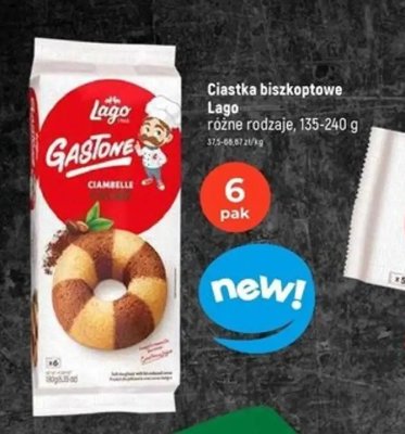 Ciastka biszkoptowe Lago Gastone Ciambelle różne rodzaje 135-240g promocja w Dealz