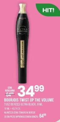 Tusz do rzęs Bourjois Twist Up The Volume Ultra Black 8 ml promocja w Drogerie Natura