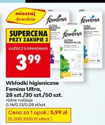 Wkładki higieniczne Femina Ultra promocja w Biedronka