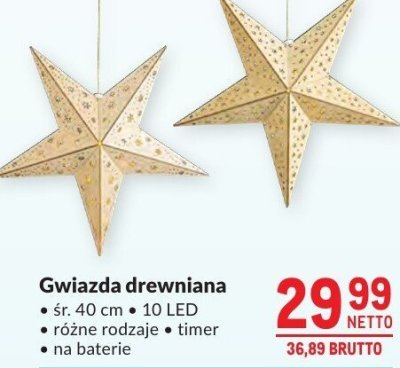 Gwiazda drewniana promocja w Makro