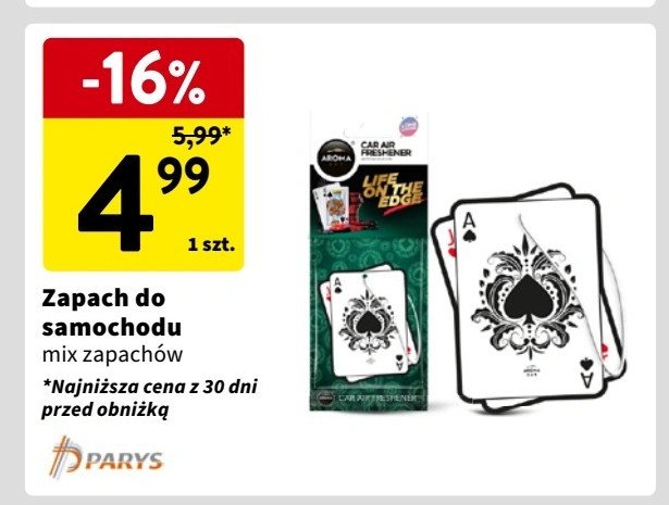 Zawieszka life on the edge Aroma car promocja w Intermarche