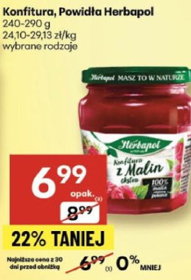 Konfitura Herbapol Masz To W Naturze z Malin promocja w Delikatesy Centrum