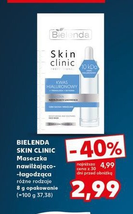 Maska do twarzy kwas hialuronowy BIELENDA SKIN CLINIC PROFESSIONAL promocja