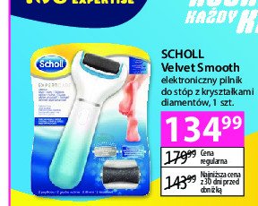 Pilnik do stóp elektroniczny z kryształkami diamentów niebieski Scholl velvet smooth promocja