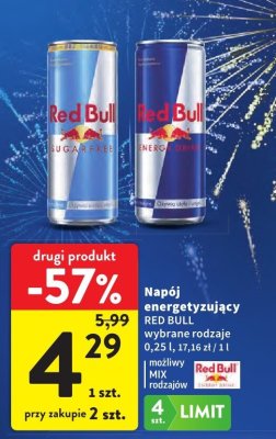 Napój energetyzujący RED BULL promocja w Intermarche