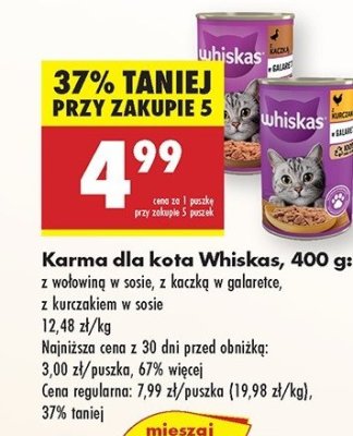 Karma dla kota wołowina w sosie Whiskas promocja