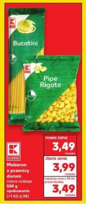 Makaron pipe rigate K-classic promocja