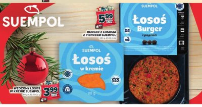 Burger z łososia z pieprzem Suempol promocja w Stokrotka