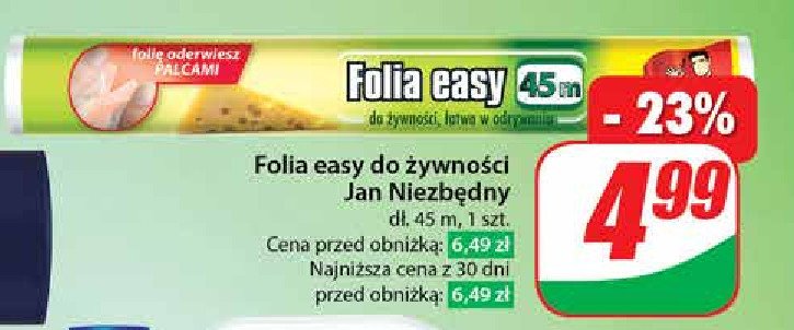 Folia do żywności easy 45 m Jan niezbędny promocja