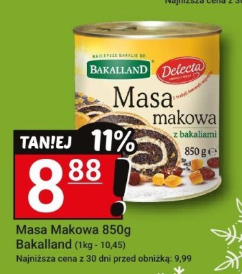 Masa Makowa 850g - Bakalland / Delecta promocja w Hitpol