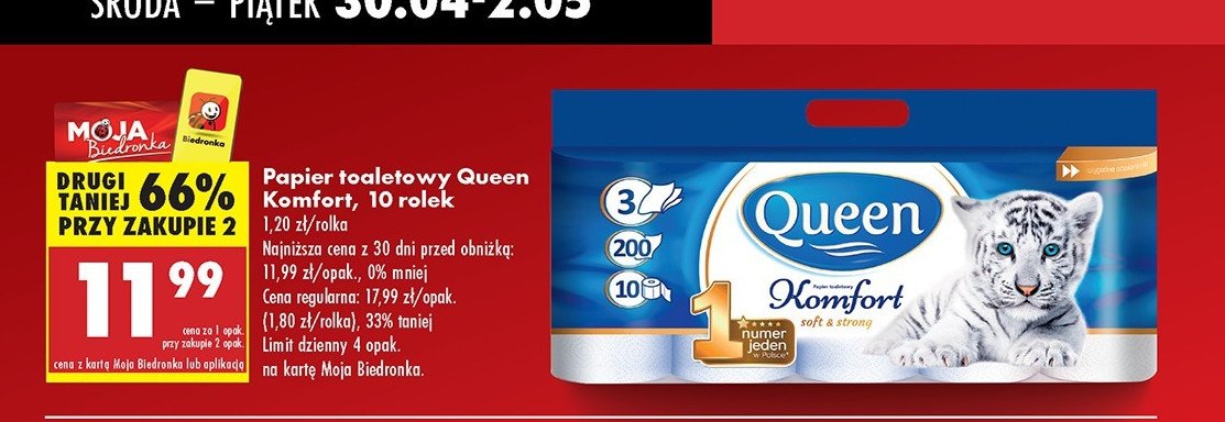 Papier toaletowy komfort Queen promocja