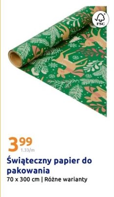 Świąteczny papier do pakowania promocja w Action