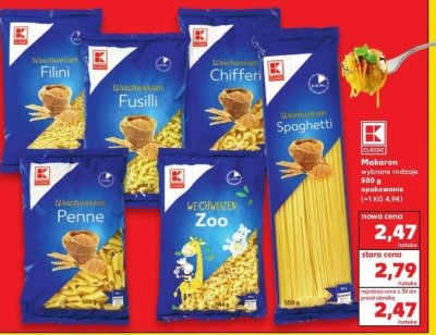 Makaron zoo K-classic promocja