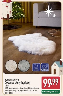 Dywan ze skóry jagnięcej  promocja w Aldi