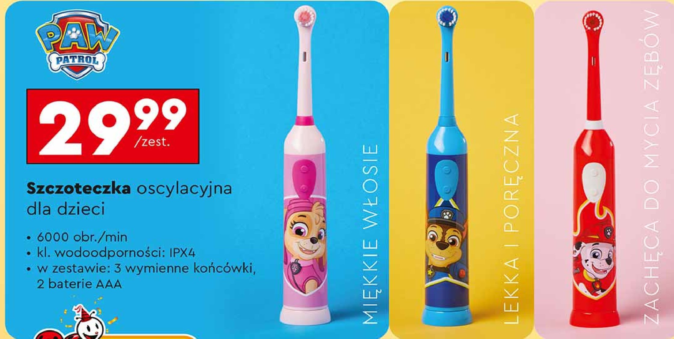 Szczoteczka oscylacyjna psi patrol promocja w Biedronka