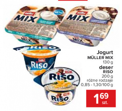 Jogurt śmietankowy z rurkami w polewie z czekolady mlecznej Muller mix promocja