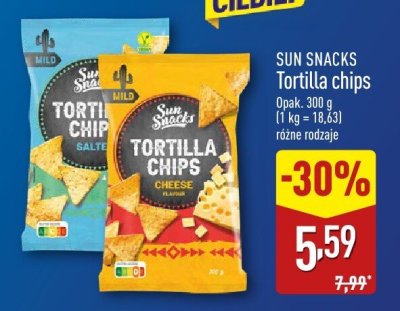Chipsy Sun Snacks Tortilla chips promocja w Aldi
