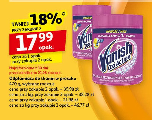 Odplamiacz w proszku extra Vanish oxi action promocja