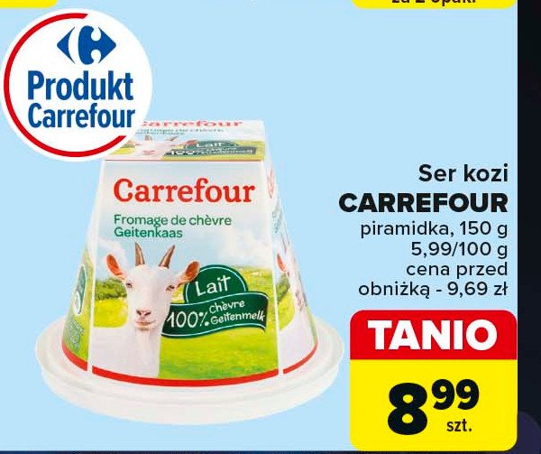 Ser miękki z mleka koziego Carrefour promocja