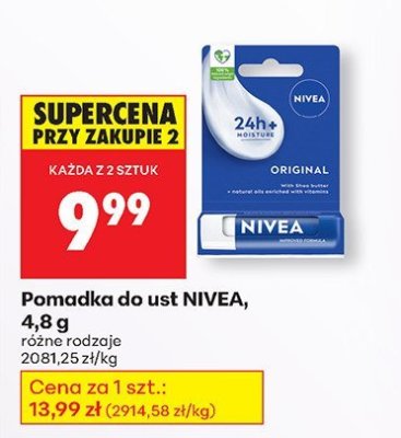 Pomadka do ust NIVEA, 4,8 g promocja w Biedronka