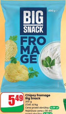 Chipsy fromage Big Snack promocja w Dino