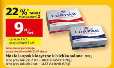 Masło Lurpak lekko solone promocja w Auchan