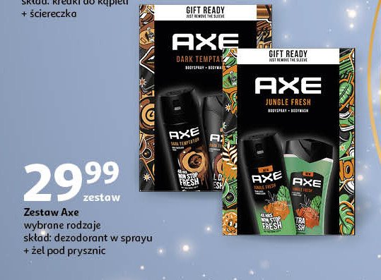 Zestaw w pudełku dark temptation żel pod prysznic 250 ml + dezodorant w sprayu 150 ml Axe zestaw promocja w Auchan