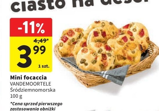 Mini focaccia śródziemnomorska Vandemoortele promocja
