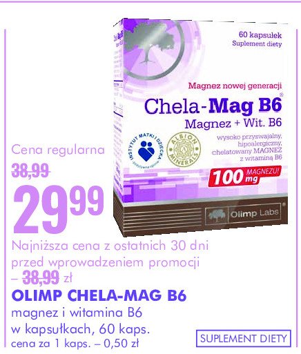 Magnez w tabletkach Olimp labs chela-mag b6 promocja