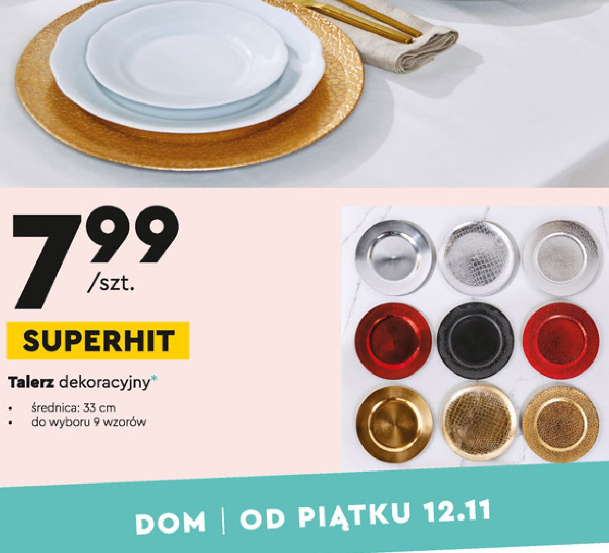 Talerz dekoracyjny 33 cm. promocja