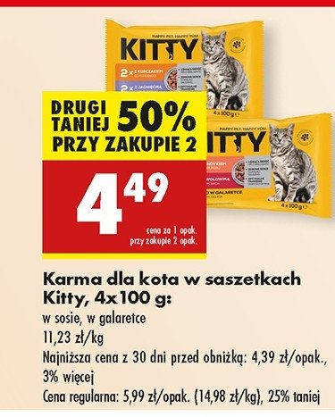 Karma dla kota indyk w galarecie + wołowina Kitty promocja w Biedronka