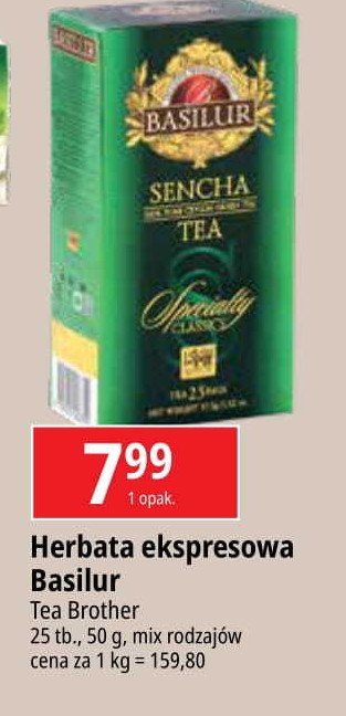 Herbata sencha green Basilur promocja w Leclerc