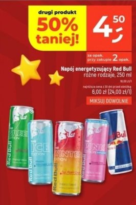 Napój energetyzujący Red Bull różne rodzaje 250ml promocja w Dealz