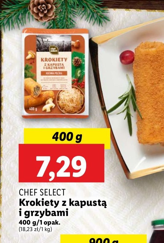 Krokiety z kapusta i grzybami Chef select promocja w Lidl