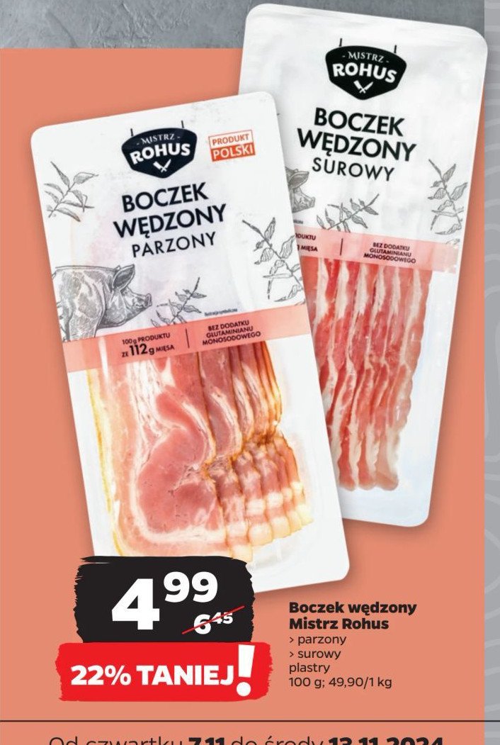 Boczek wędzony parzony Mistrz rohus promocja