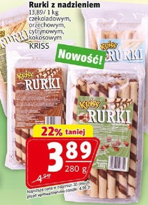 Rurki z nadzieniem Kriss różne smaki promocja w Prim Market