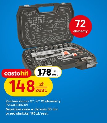 Zestaw kluczy 1/2", 1/4" 72 elementy promocja w Castorama