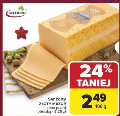 Ser żółty Złoty Mazur promocja w Carrefour